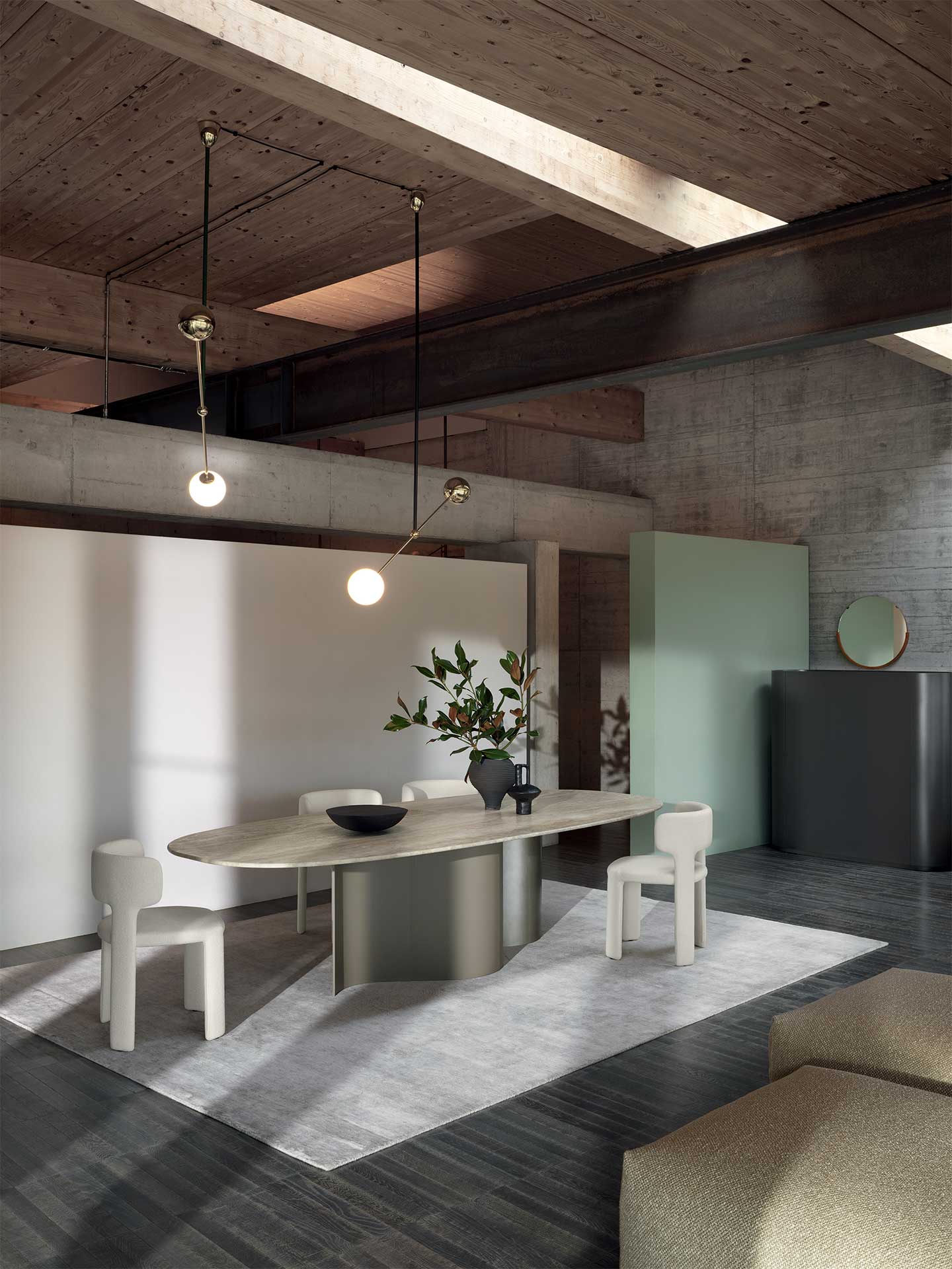 Doon tabletops and modern dining table